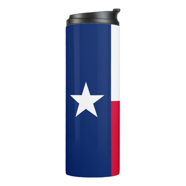 Dynamic Texas State Flag Graphic on a Thermal Tumbler (Rotated Left)