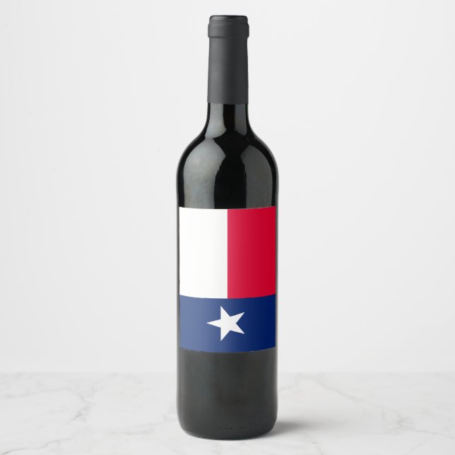 Dynamic Texas State Flag Graphic on a Wine Label (Front)