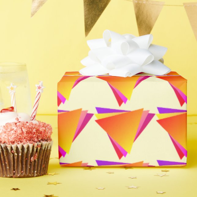 Dynamic Triangle Pattern Wrapping Paper (Birthday Party)