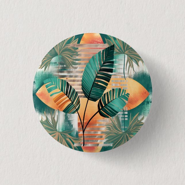 Dynamic tropical wave 1 inch round button (Front)