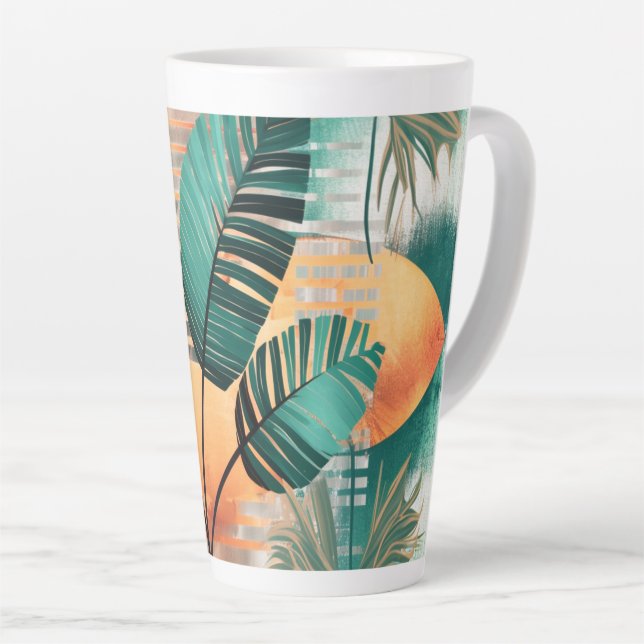 Dynamic tropical wave latte mug (Right Angle)