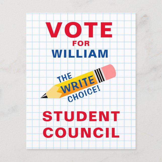 Dynamic Vote for Class President: WRITE choice Flyer (Front)