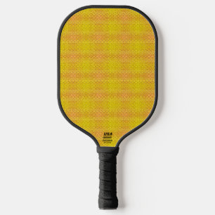 dynamic yellow and black pattern pickleball paddle
