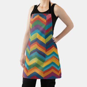 Dynamic zigzag stripes striking energetic pattern apron