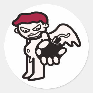 dynamite demon classic round sticker