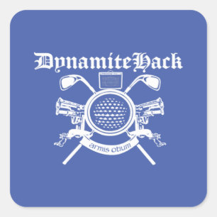Dynamite Hack Crest design invert Square Sticker