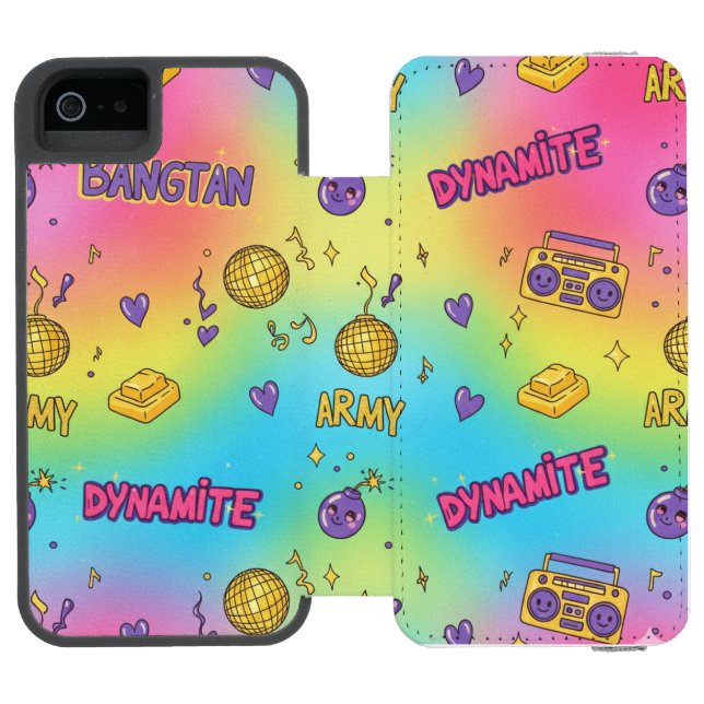 Dynamite Pop Art Rainbow Pattern Incipio iPhone Wallet Case (Folio Open)