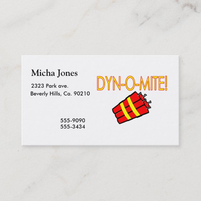 Dynomite Dynamite Business Card (Front)