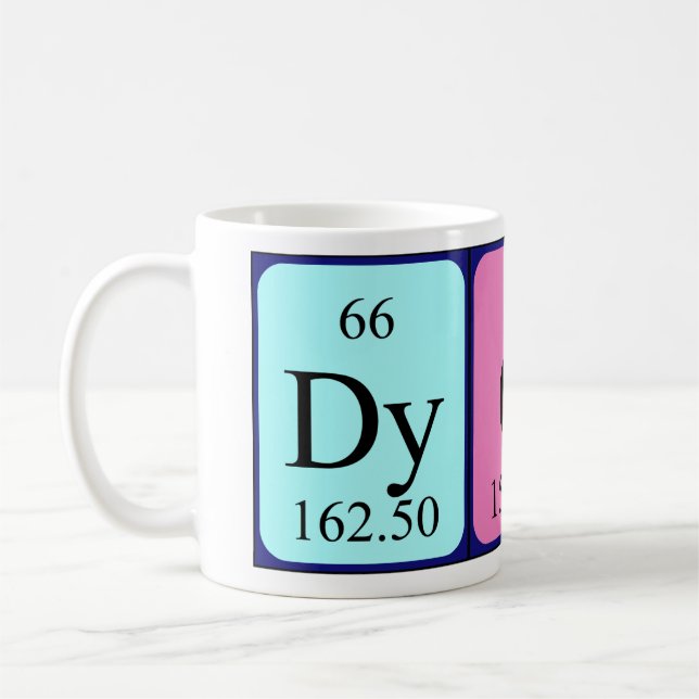 Dyon periodic table name mug (Left)