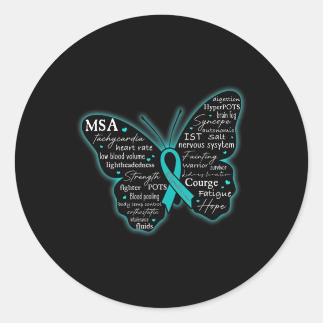 Dysautonomia Awareness POTS HyperPOTS NCS Month T- Classic Round Sticker (Front)