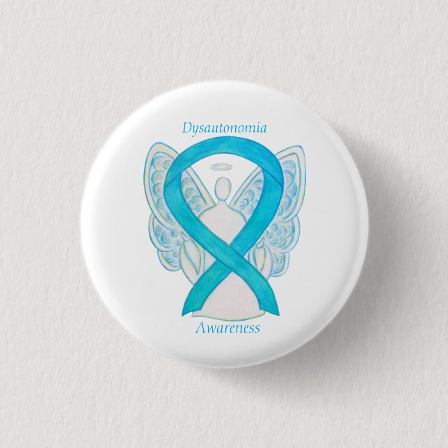 Dysautonomia Awareness Ribbon Angel Button Pins (Front)