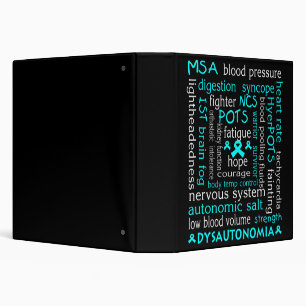 Dysautonomia Awareness T-shirt Teal Ribbon Gift18  Binder