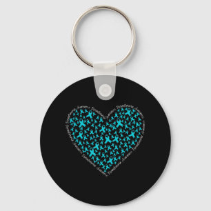 Dysautonomia Awareness, Teal Ribbon POTS Warrior T Keychain