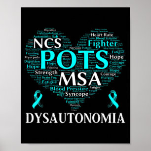 Dysautonomia Awareness Teal Ribbon T-Shirt71  Poster