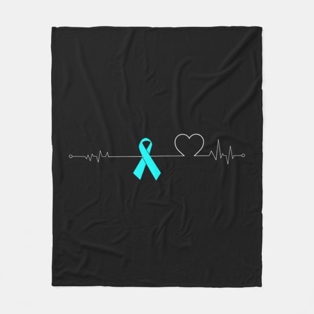 Dysautonomia Heartbeat Pulse EKG NCS Strong POTS M Fleece Blanket (Front)