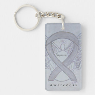 Dyslexia Angel Awareness Ribbon Keychain