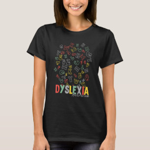 Dyslexia Awareness Alphabet Rainbow Silver Ribbon  T-Shirt