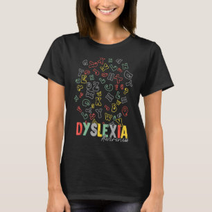 Dyslexia Awareness Alphabet Rainbow Silver Ribbon T-Shirt