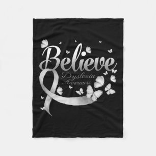Dyslexia Awareness Butterfly Fleece Blanket