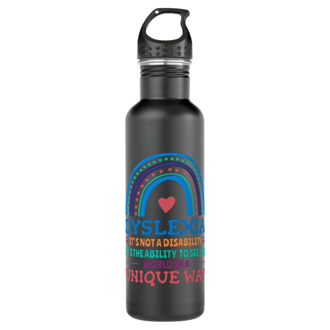 Dyslexia Awareness Dyslexic 710 Ml Water Bottle (Front)