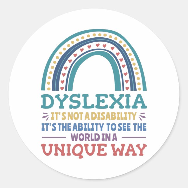 Dyslexia Awareness Dyslexic Classic Round Sticker (Front)