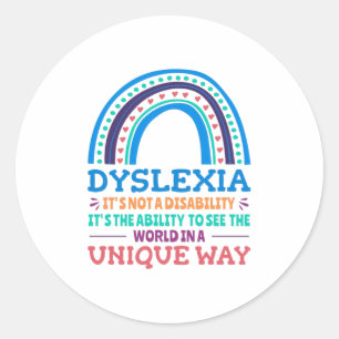 Dyslexia Awareness Dyslexic Classic Round Sticker