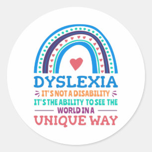 Dyslexia Awareness Dyslexic Classic Round Sticker