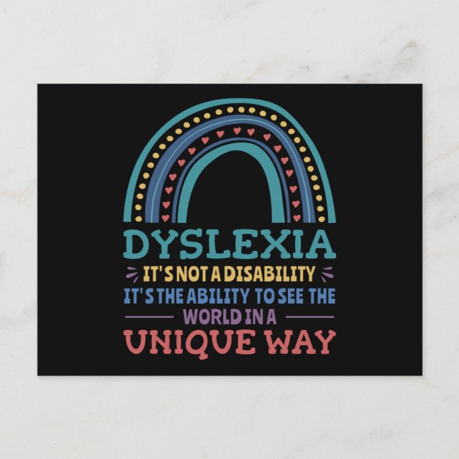 Dyslexia Awareness Dyslexic Postcard (Front)