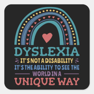Dyslexia Awareness Dyslexic Square Sticker