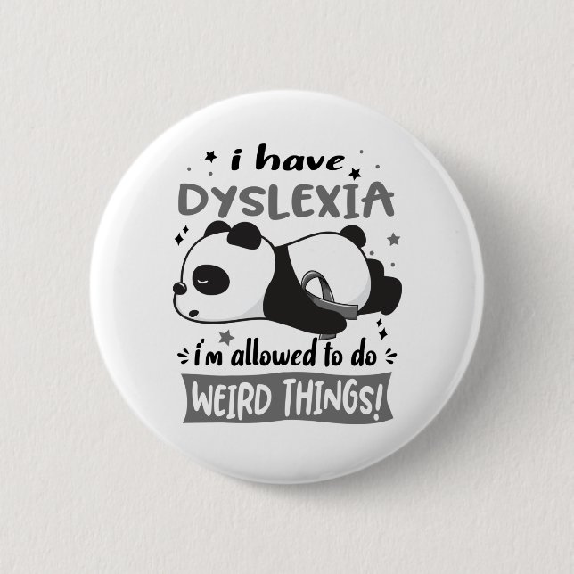 Dyslexia Awareness Month Ribbon Gifts 2 Inch Round Button (Front)