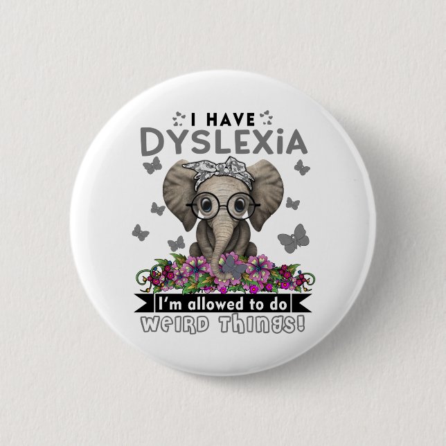 Dyslexia Awareness Month Ribbon Gifts 2 Inch Round Button (Front)