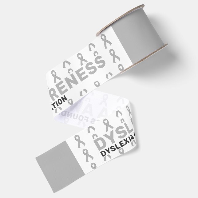 Dyslexia Awareness Pattern Ribbon Grosgrain Ribbon (Front+Back)