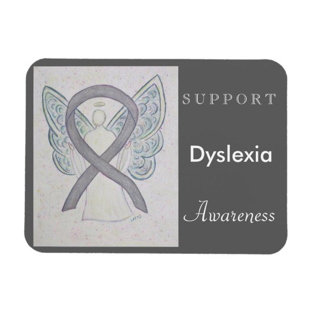 Dyslexia Awareness Ribbon Angel Custom Magnet (Horizontal)