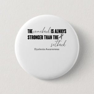 Dyslexia Awareness Ribbon Support Gifts 2 Inch Round Button