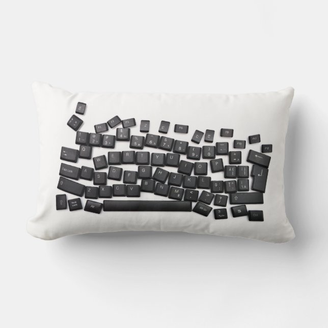 dyslexia keyboard computer letter button read writ lumbar pillow (Front)