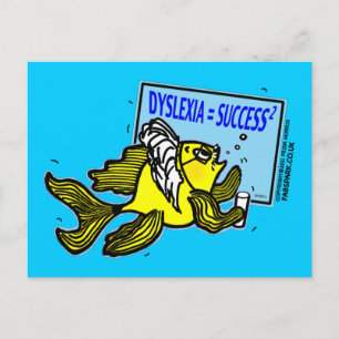 Dyslexia Teacher Fish ~ Dyslexic success Postcard