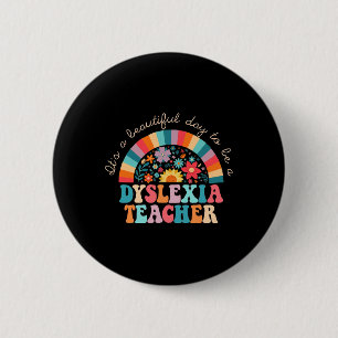 Dyslexia Teacher Retro Dyslexia Sped Therapist Rai 2 Inch Round Button