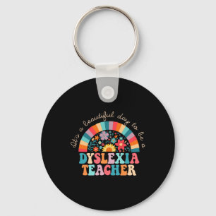 Dyslexia Teacher Retro Dyslexia Sped Therapist Rai Keychain