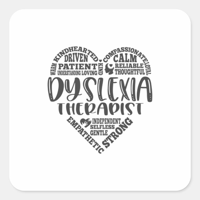 Dyslexia Therapist, dyslexia, dyslexic Square Sticker (Front)
