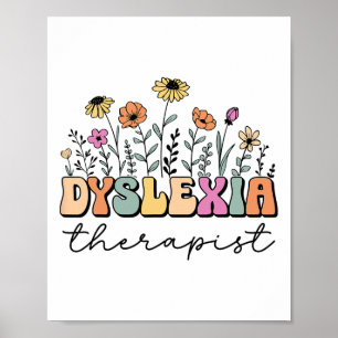 Dyslexia Therapist Retro Dyslexia Awareness For Te Poster