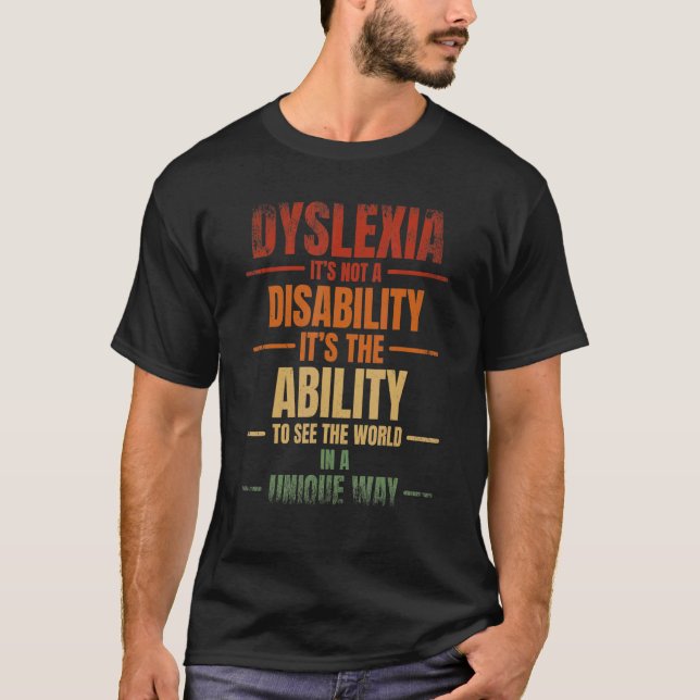 Dyslexia Warrior Reading Disorder Dyslexia Awarene T-Shirt (Front)