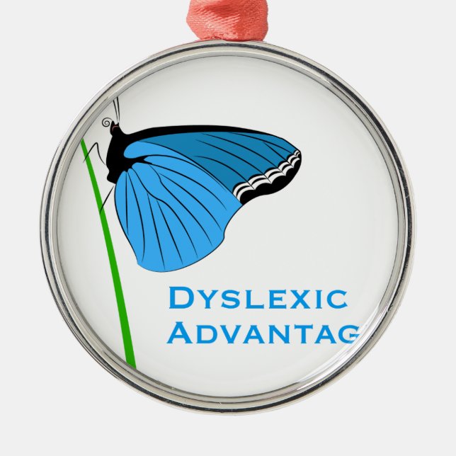 Dyslexic Advantage Metal Ornament (Front)