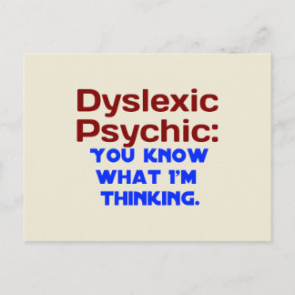 Dyslexic Psychic Postcard