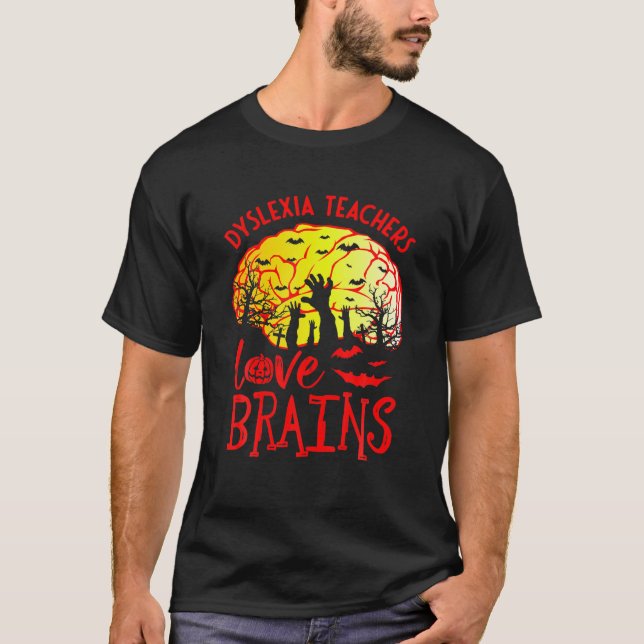 Dyslexic Therapy Halloween - Dyslexia Teachers Lov T-Shirt (Front)
