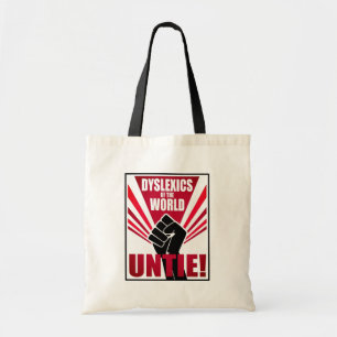 Dyslexics of the world untie! soviet propaganda tote bag