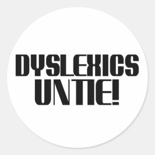 Dyslexics Untie sticker sheet
