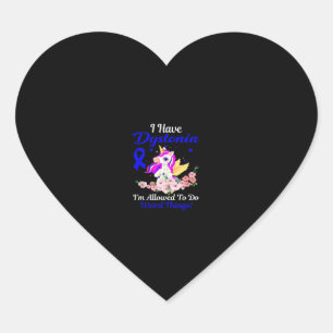Dystonia Awareness Funny Unicorn Friend Family Sup Heart Sticker