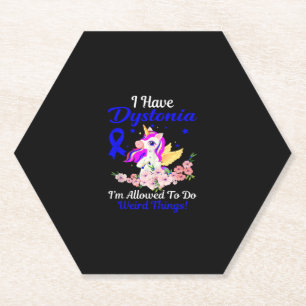 Dystonia Awareness Funny Unicorn Friend Family Sup Paper Coaster
