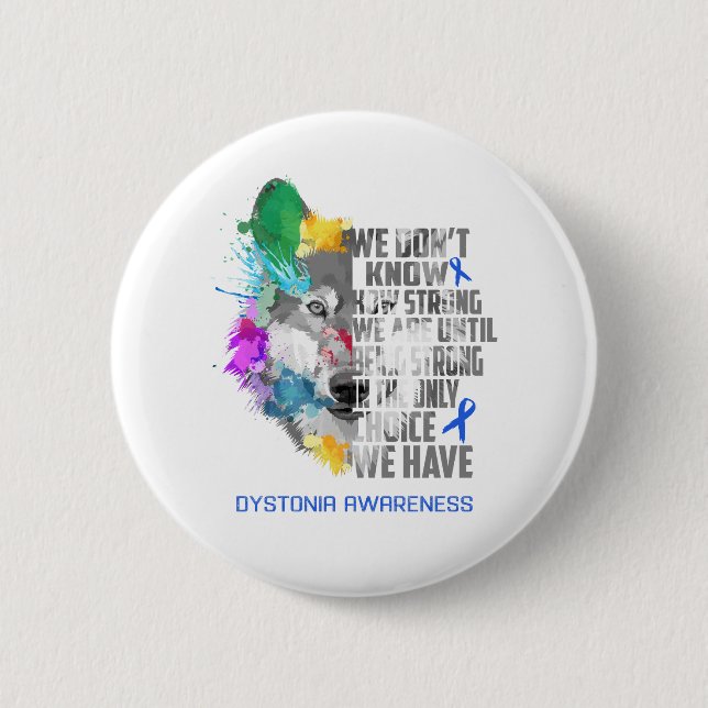 Dystonia Awareness Ribbon Support Gifts 2 Inch Round Button (Front)