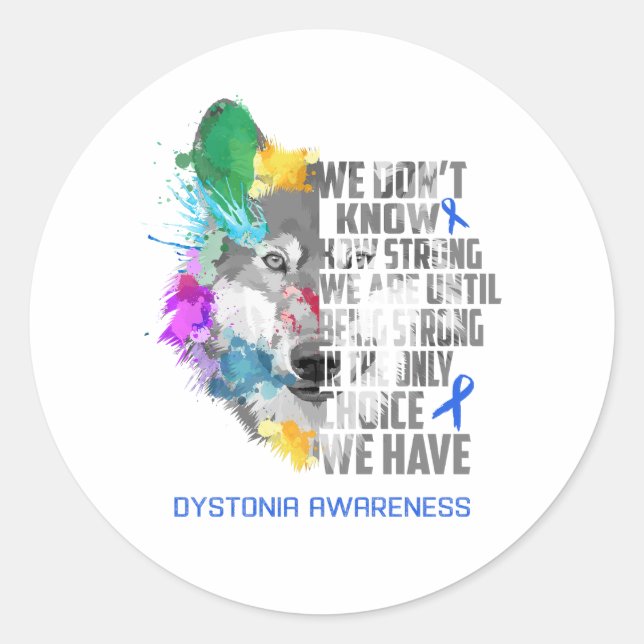 Dystonia Awareness Ribbon Support Gifts Classic Round Sticker (Front)